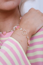 Chloe Clover Bracelet Pink