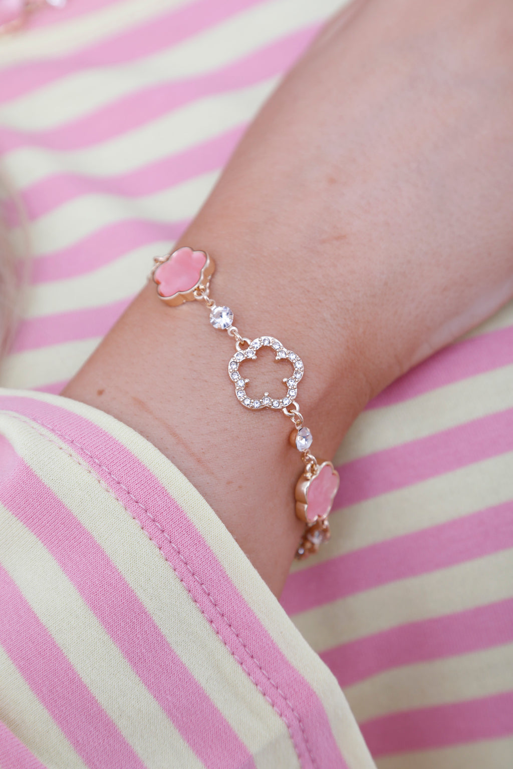 Chloe Clover Bracelet Pink