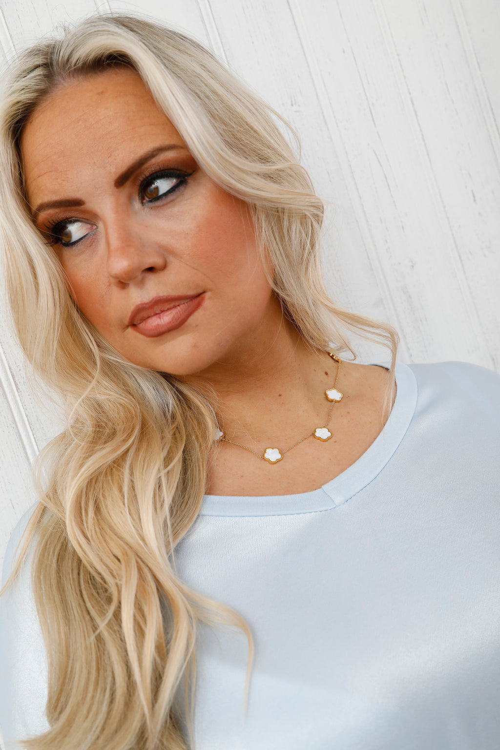 Classic Clover Necklace White