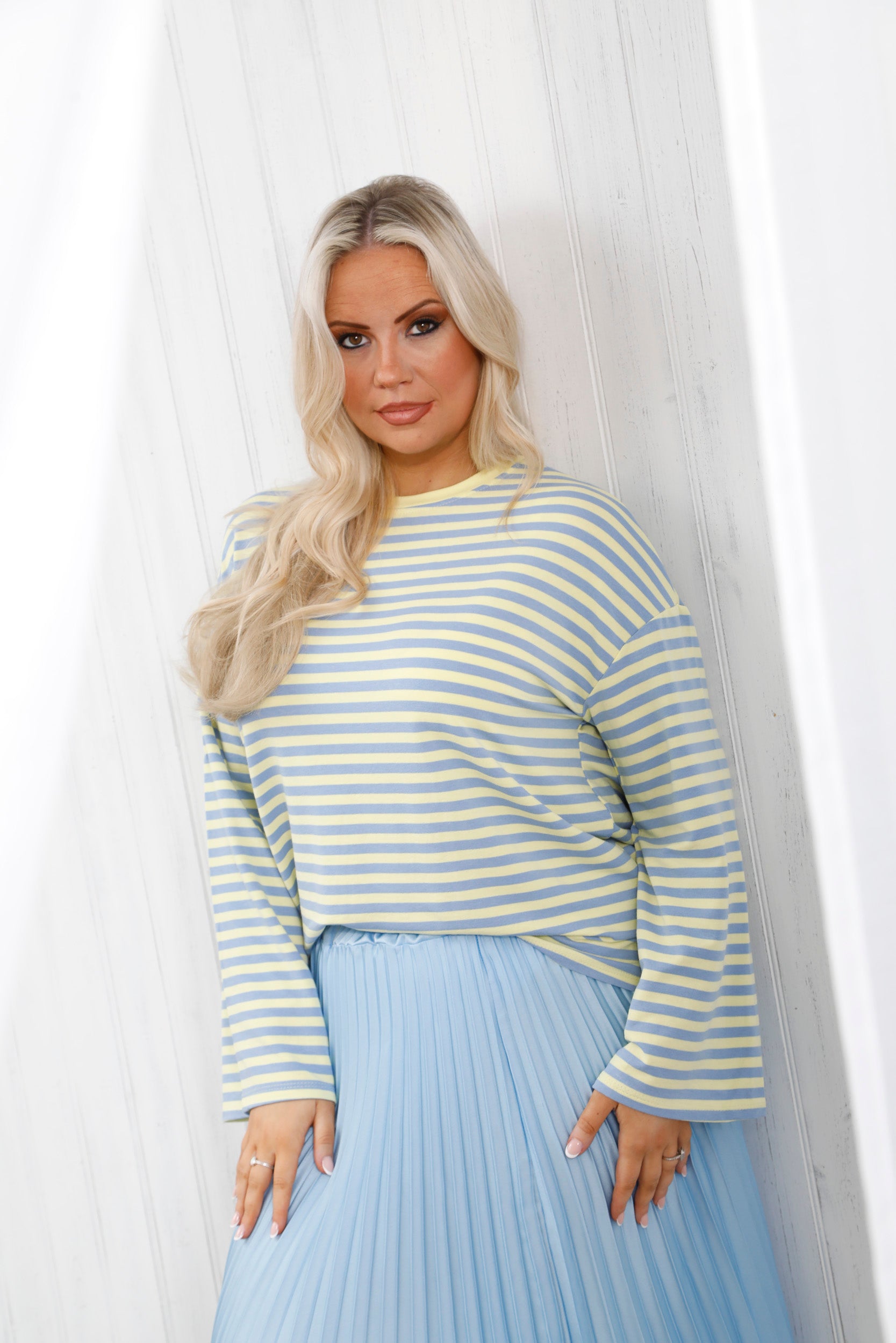 Sophia Stripe Top Lemon Sky