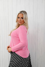 The Core Knit V Neck Jumper Candy Pink