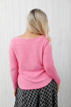 The Core Knit V Neck Jumper Candy Pink