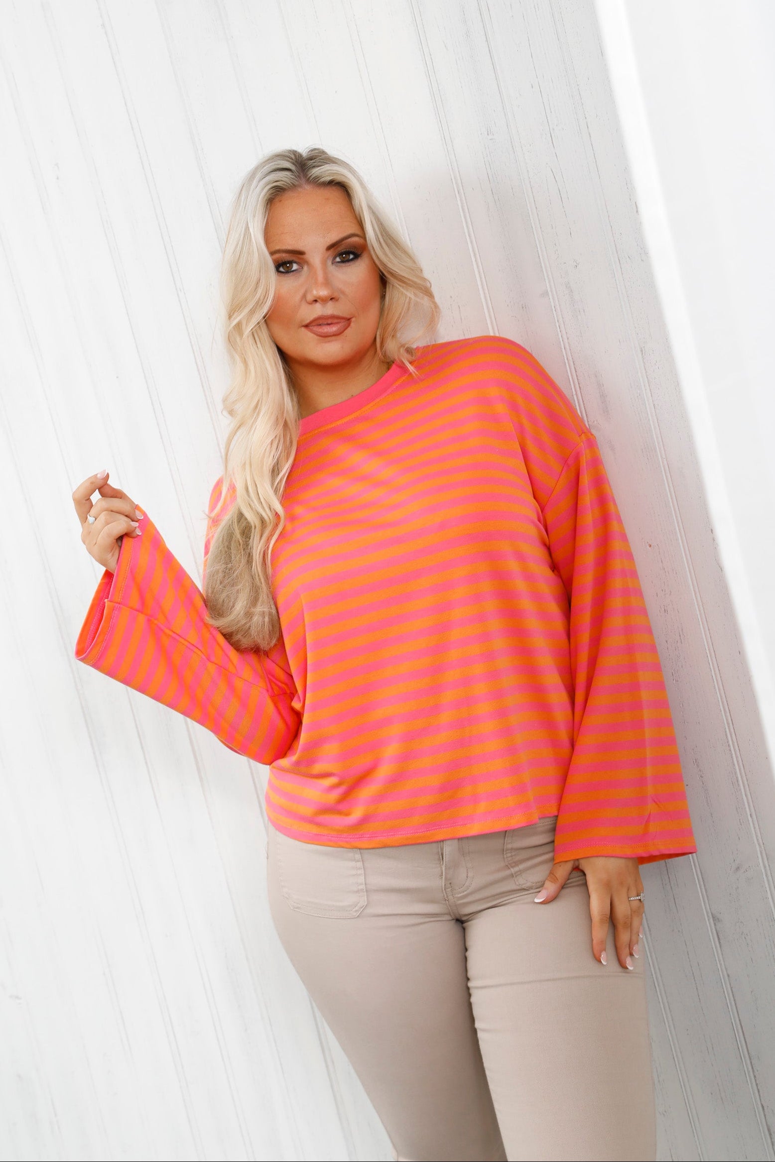 Sophia Stripe Top Watermelon Pop