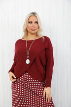 The Base Crossover Knit Burgundy