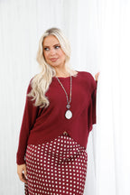 The Base Crossover Knit Burgundy