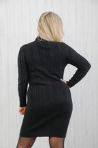 Cable Knit Dress Black