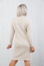 Cable Knit Dress Beige