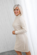 Cable Knit Dress Beige