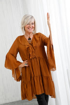 The Evora Ruffle Tunic Rust