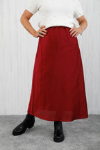The Icon Satin Skirt Burgundy