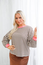Free Spirit Stripe Top Chocolate