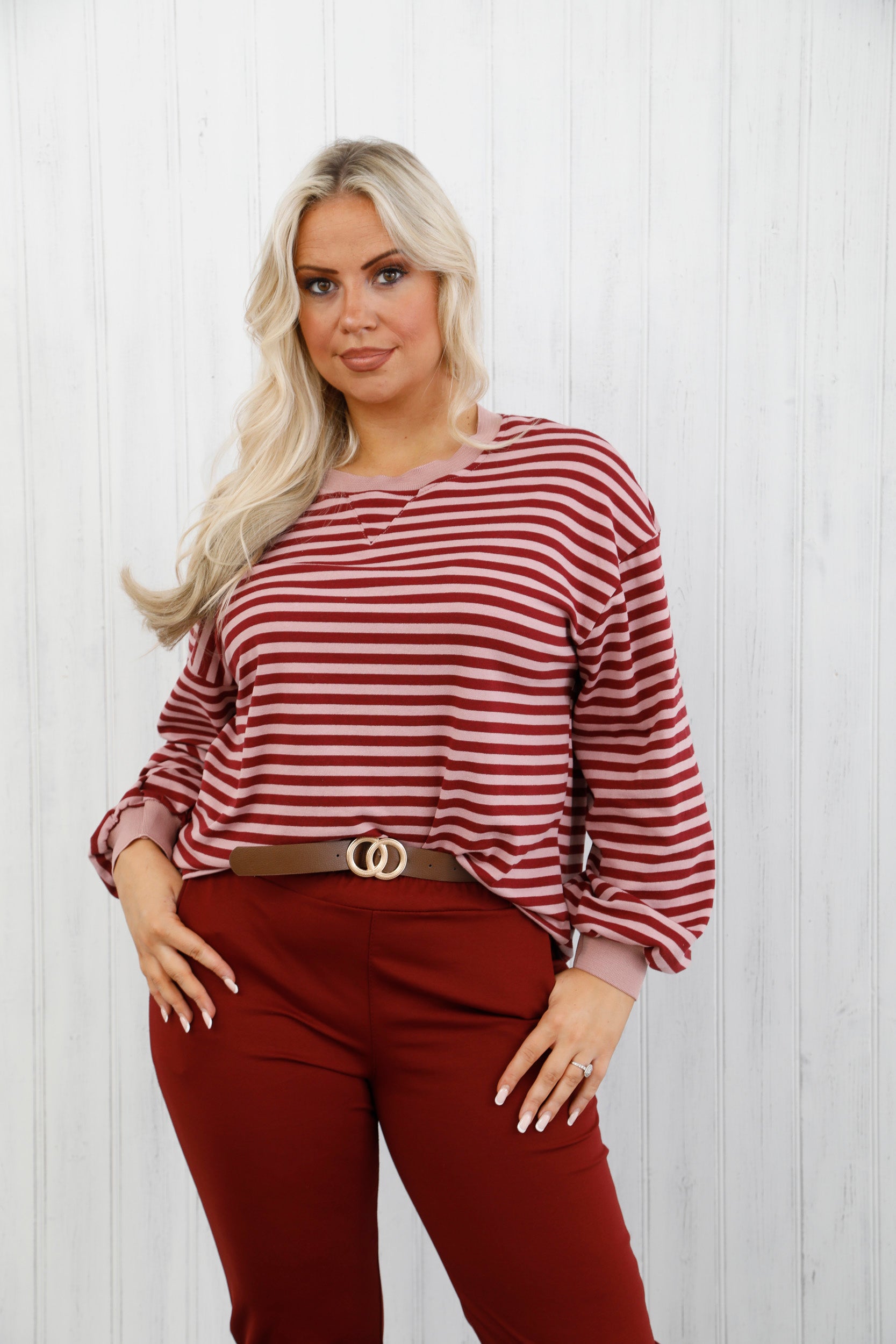 Free Spirit Stripe Top Pink