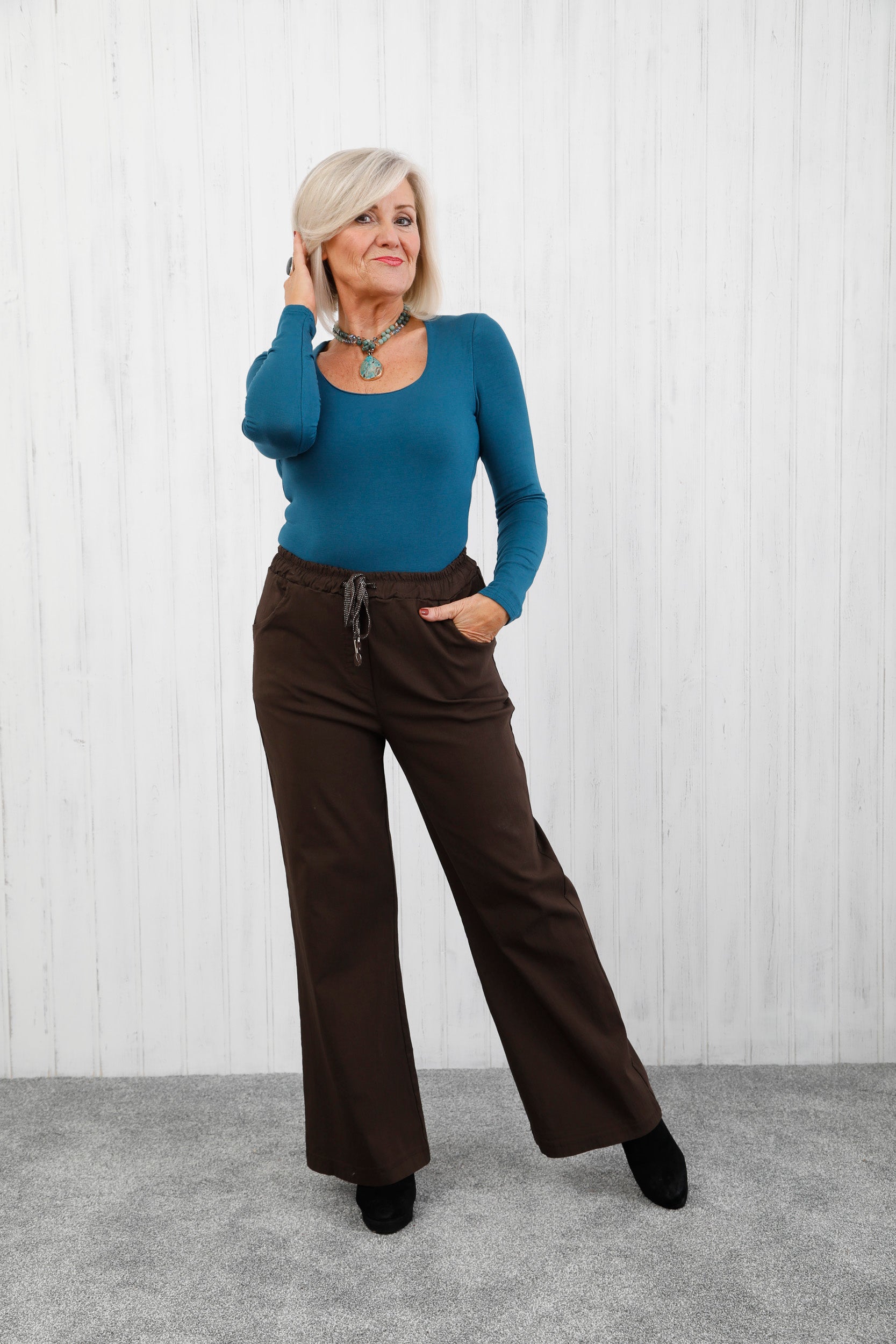Wide Leg Magic Pants Chocolate