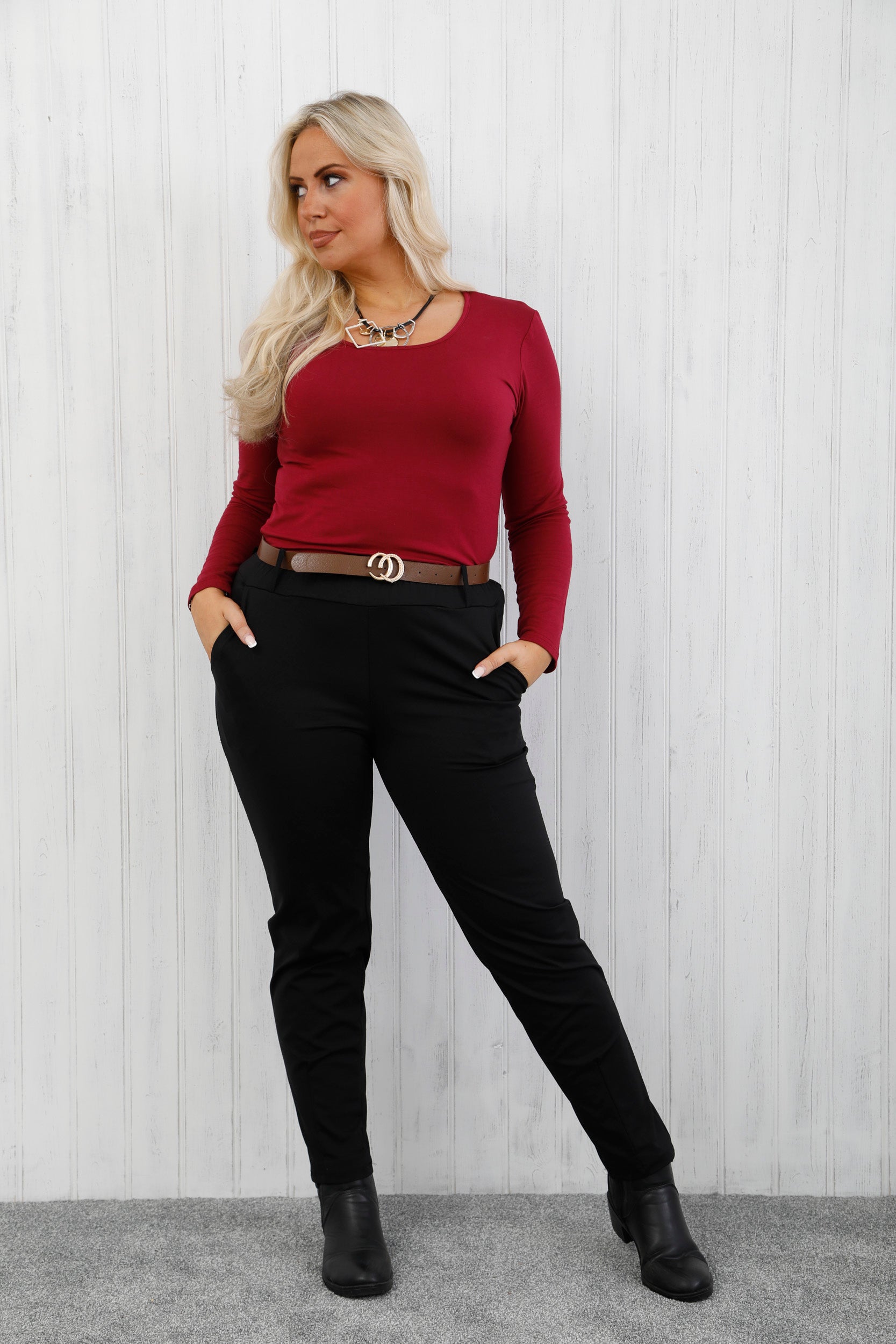 Curve Second Skin Top Burgundy