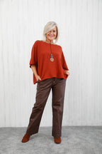 Leather Look Magic Pants Chocolate