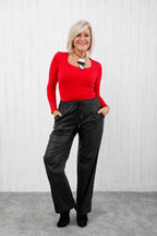 Leather Look Magic Pants Black