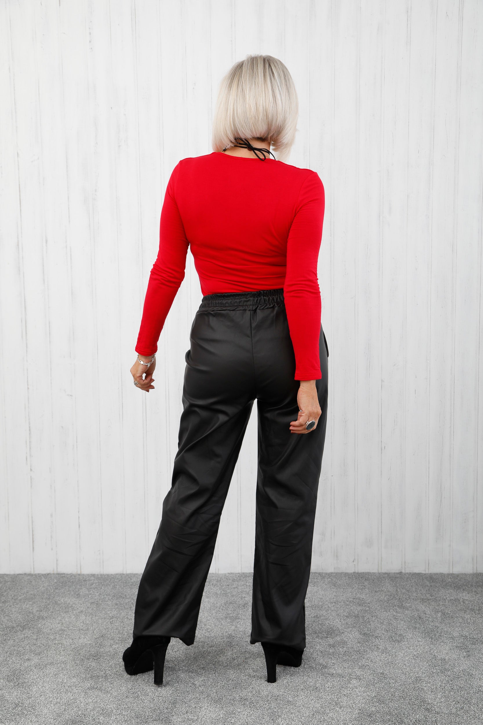 Leather Look Magic Pants Black