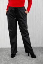 Leather Look Magic Pants Black