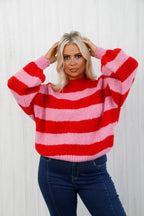 Sagittarius Stripe Jumper Pink