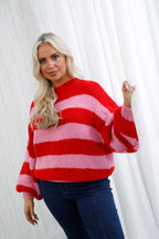 Sagittarius Stripe Jumper Pink