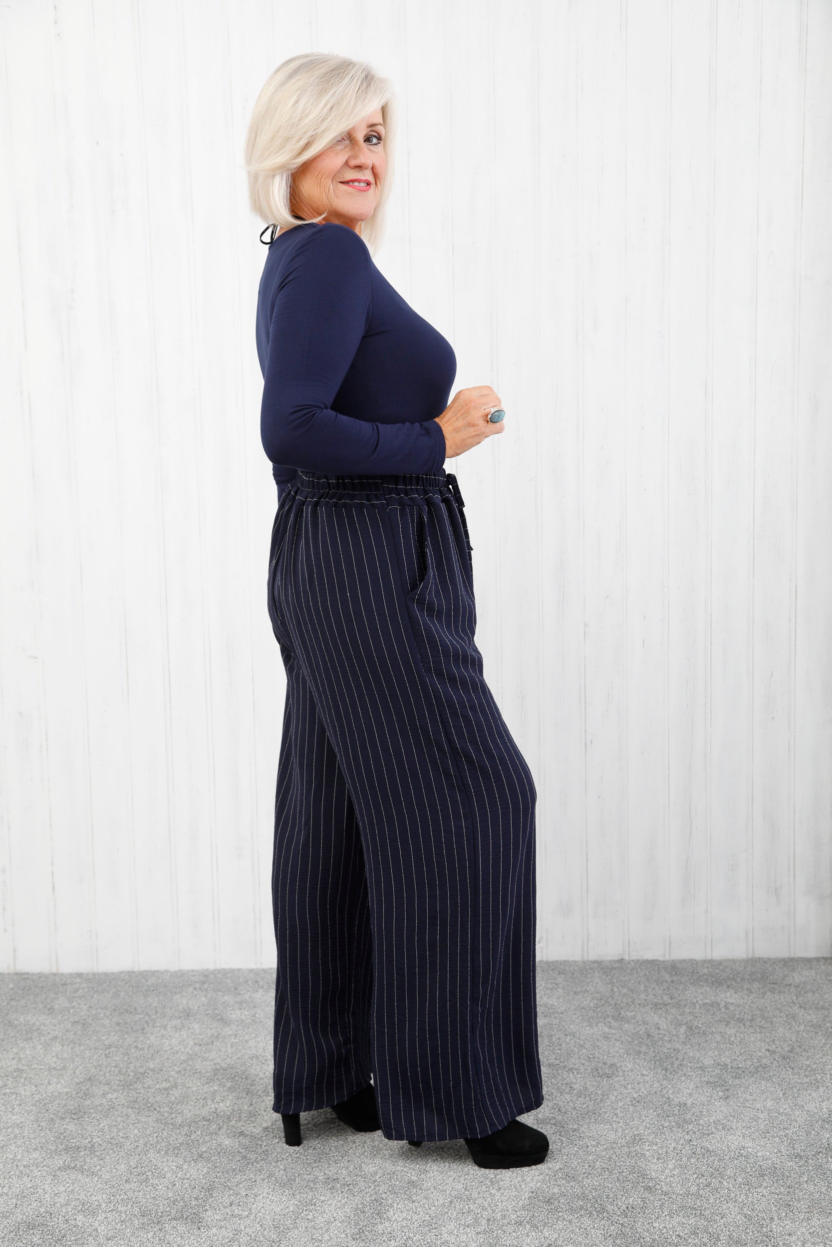 The Signature Stripe Trousers Navy