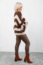 Sagittarius Stripe Jumper Chocolate