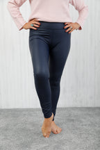 Libra Leather Look Leggings Navy