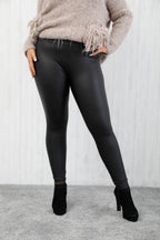 Libra Leather Look Leggings Black