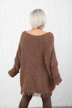 The Virgo Fringe Knit Chocolate