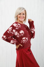 Dynasty Teddy Cardigan Wine