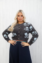 Dynasty Teddy Cardigan Charcoal