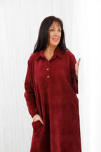 Cara Corduroy Dress Deep Wine