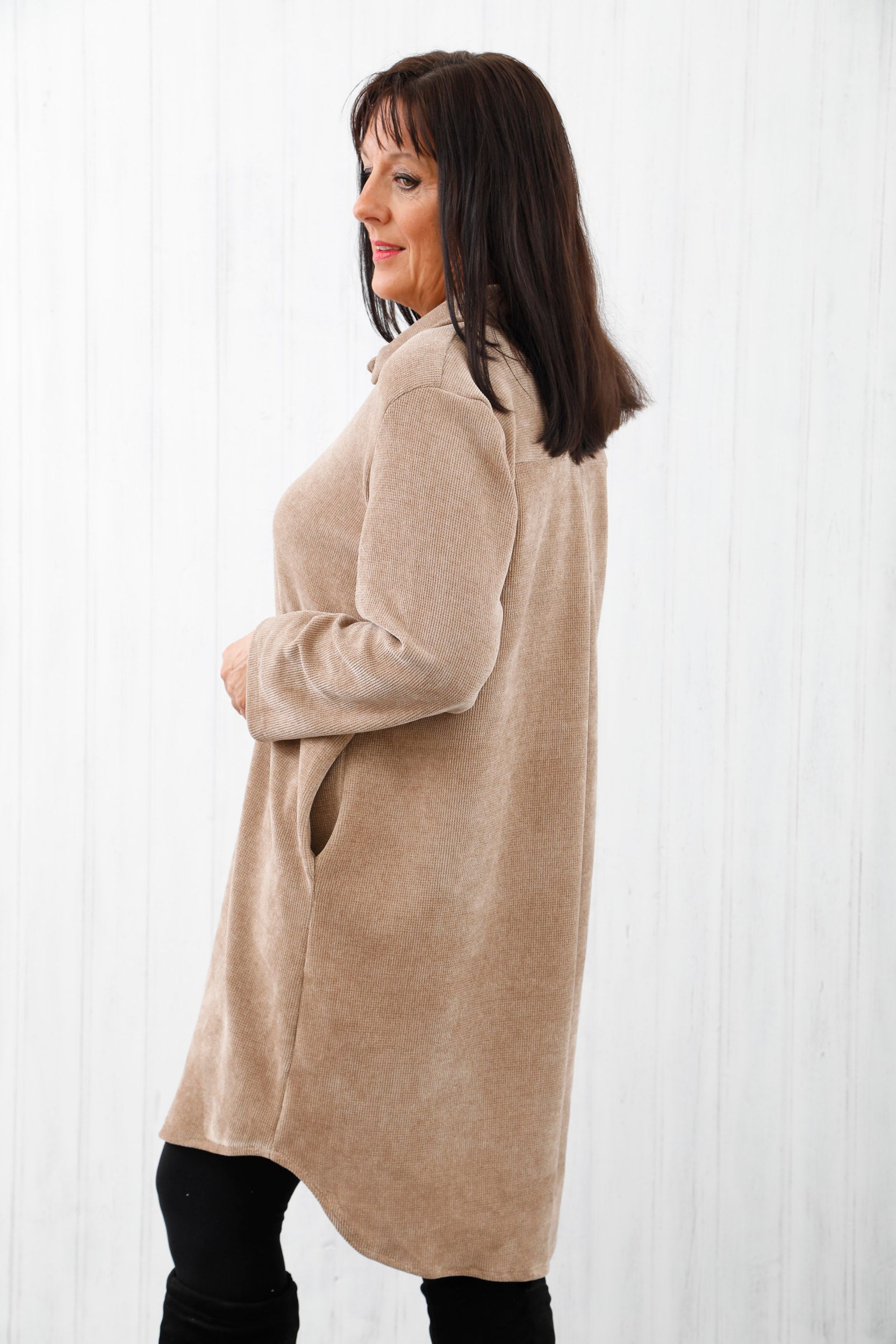 Cara Corduroy Dress Beige