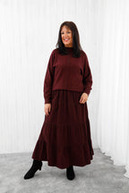 Courtney Corduroy skirt Deep Wine