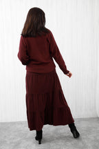 Courtney Corduroy skirt Deep Wine