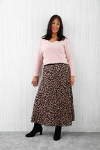 Lola Leopard Skirt Deep Tan