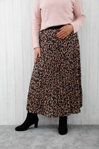 Lola Leopard Skirt Deep Tan