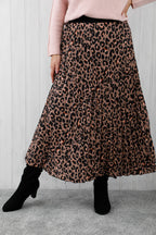 Lola Leopard Skirt Deep Tan