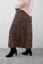 Lola Leopard Skirt Deep Tan