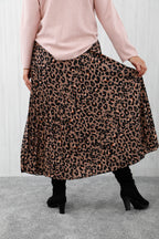 Lola Leopard Skirt Deep Tan