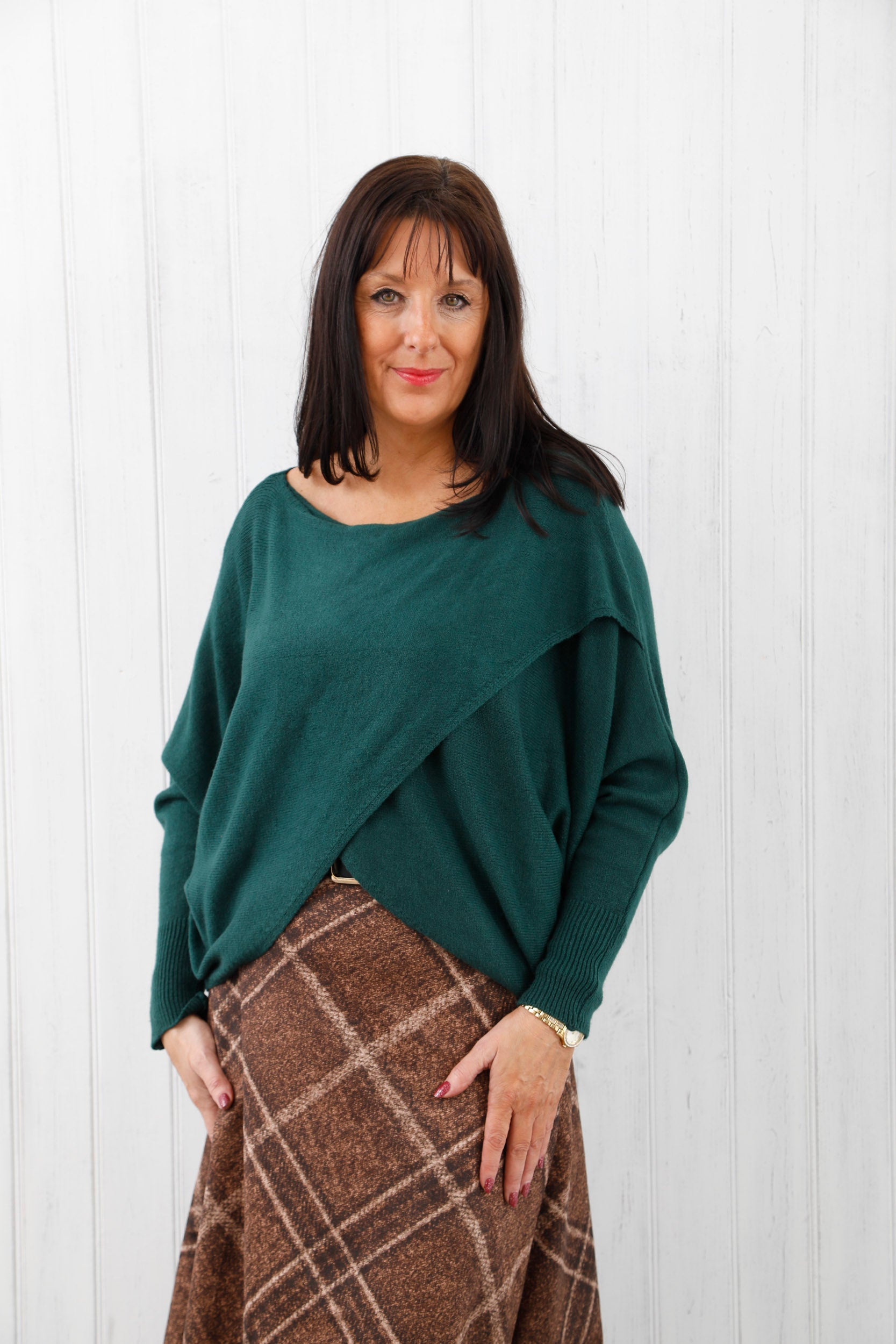 The Base Crossover Knit Bottle Green