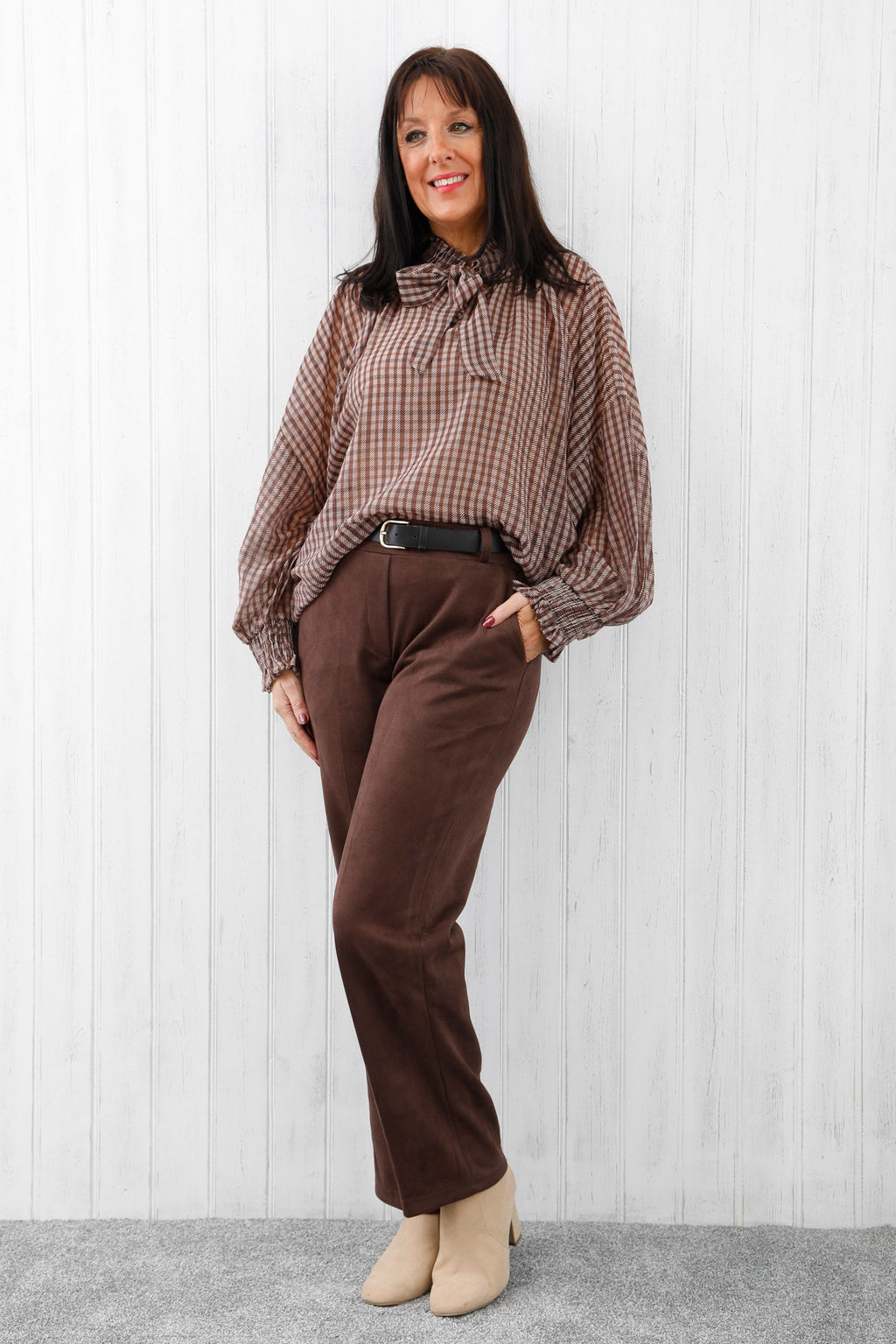 The Archer Suede Trousers Chocolate