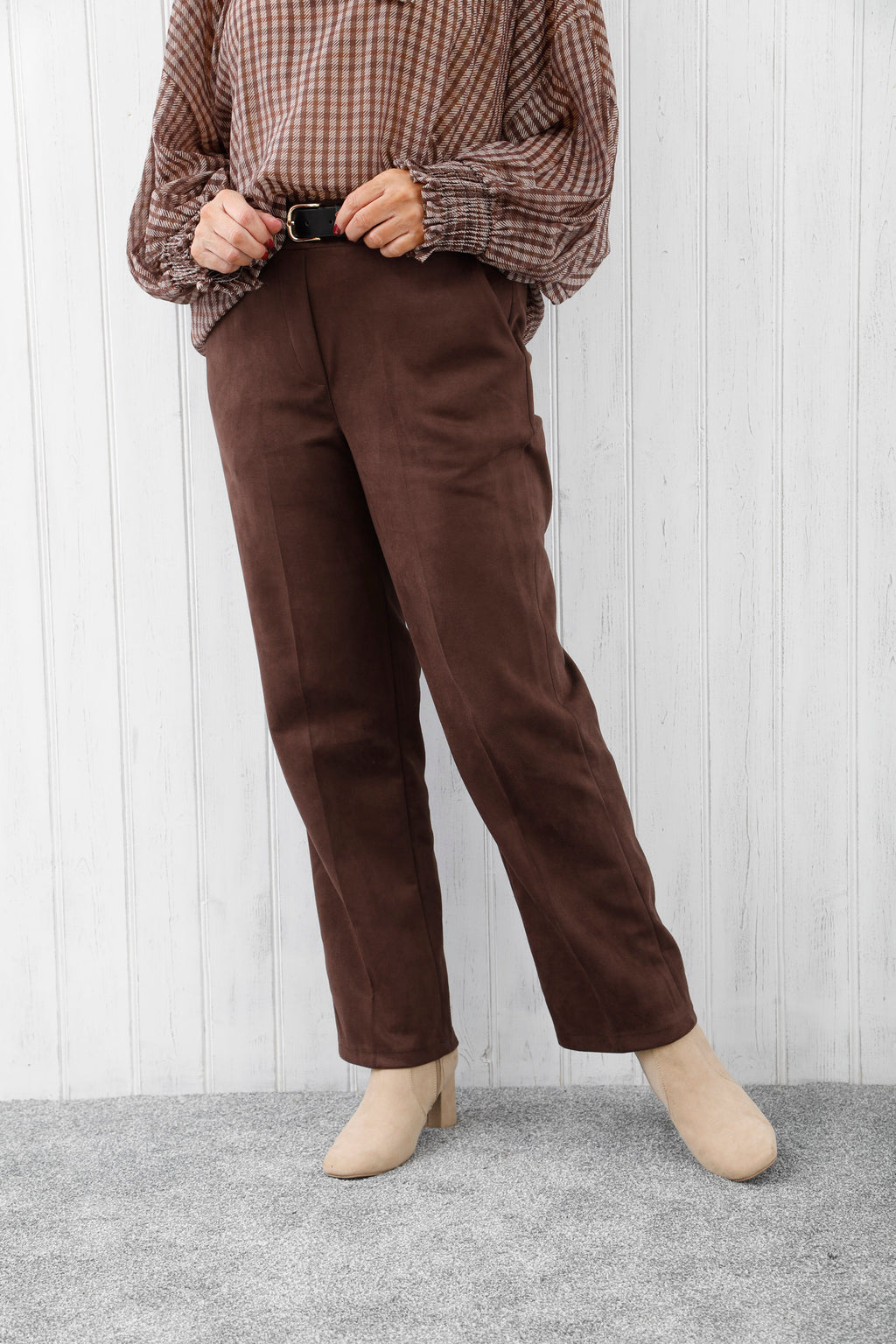 The Archer Suede Trousers Chocolate