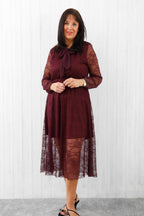 Luxe Lace Dress Wine