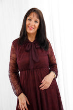 Luxe Lace Dress Wine