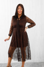 Luxe Lace Dress Chocolate