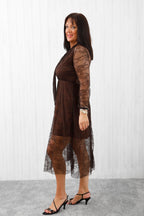 Luxe Lace Dress Chocolate