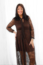 Luxe Lace Dress Chocolate