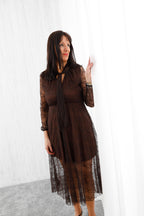 Luxe Lace Dress Chocolate