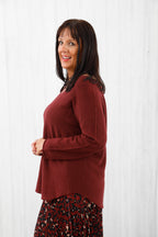 The Core Knit V-Neck Jumper Burgundy